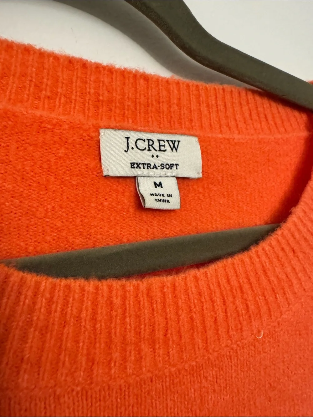 J.Crew Bright Coral Crewneck Sweater Size M